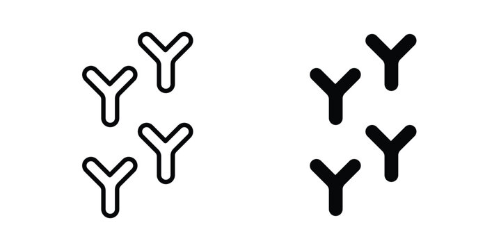 Bifidobacterium probiotics icon pack in black vector type