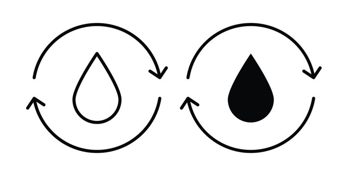 Blood flow icon pack in black vector type
