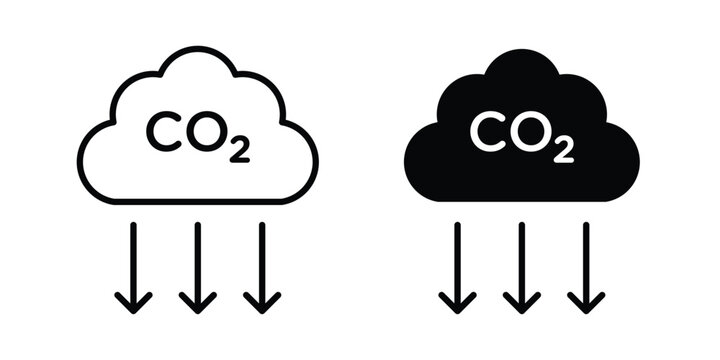 carbon reduction icon pack in black vector type