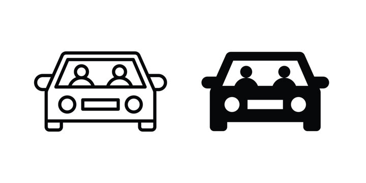 Carpool share icon pack in black vector type