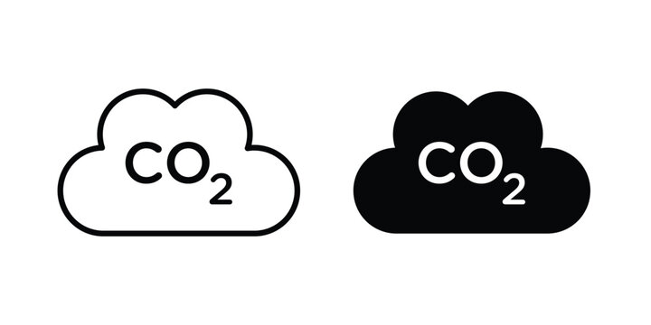 Co2 Cloud icon pack in black vector type