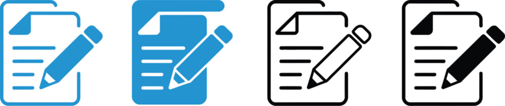 Note icon vector isolated on white background for document writing, content editing, and task management design.