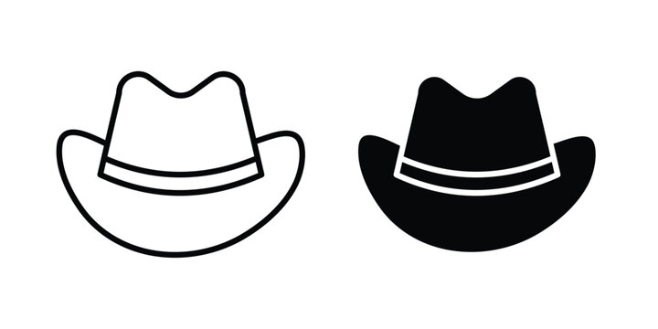Cowboy hat icon pack in black vector type