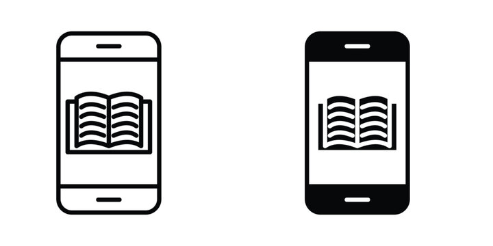 Ebook icon pack in black vector type