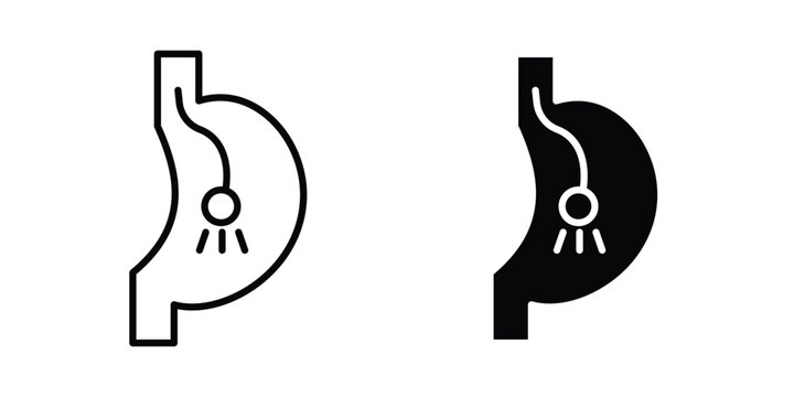 Endoscopy icon pack in black vector type