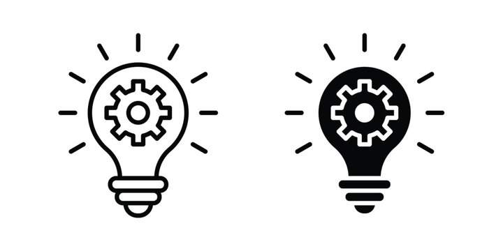 Innovation icon pack in black vector type