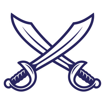 Crossed scimitar swords illustration vector graphic with scimitar illustration isolated ornament historical medieval military weaponry cavalier swordplay
