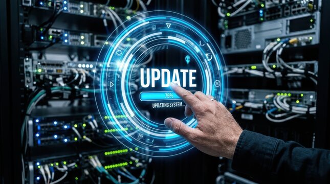Data center technology update system maintenance and software installation with progress visualization