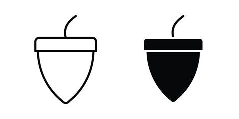 Oak nut icon pack in black vector type © Pop