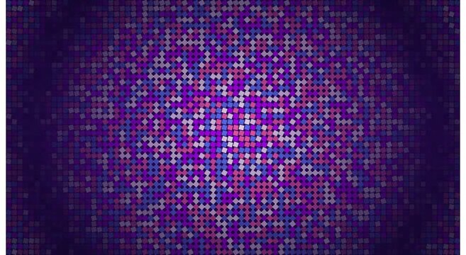 Abstract digital mosaic background, with pulsing neon animation