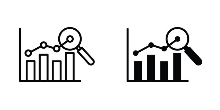 Predictive analytics icon pack in black vector type