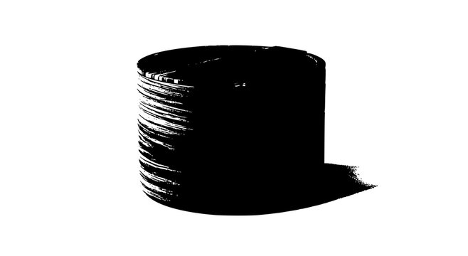 Abstract circular stack texture silhouette graphic design element with silhouette