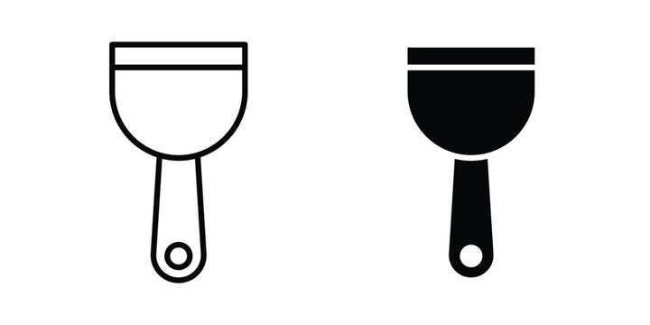 Putty knife icon pack in black vector type