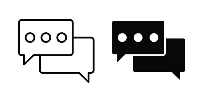 Speech bubble icon pack in black vector type