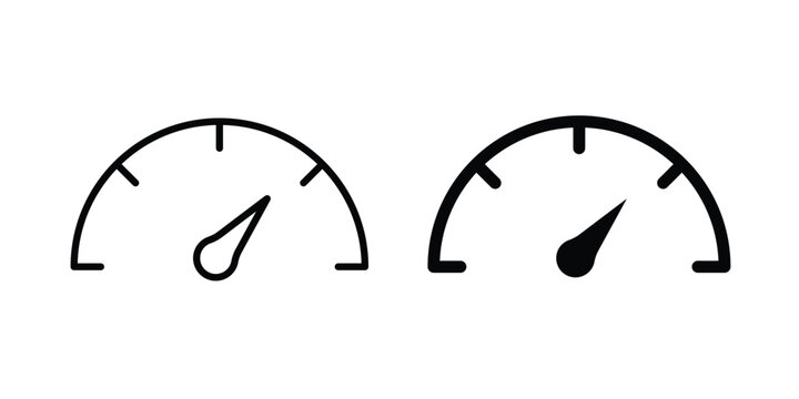 Speedometer icon pack in black vector type
