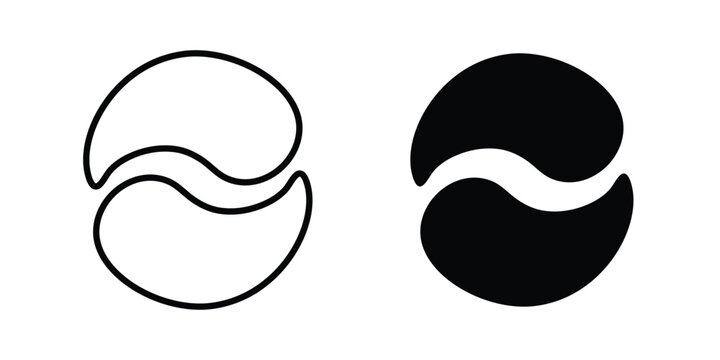 Under the eye patches icon pack in black vector type