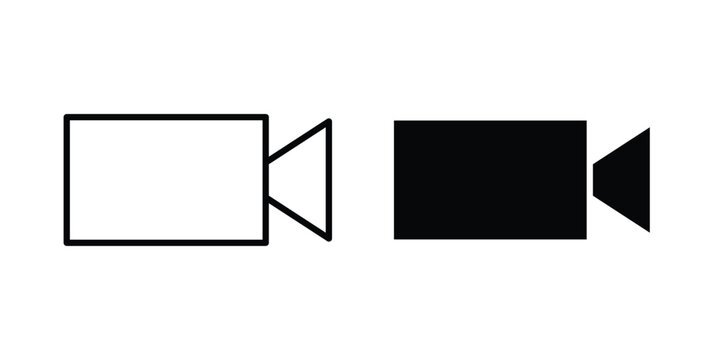 Video call icon pack in black vector type