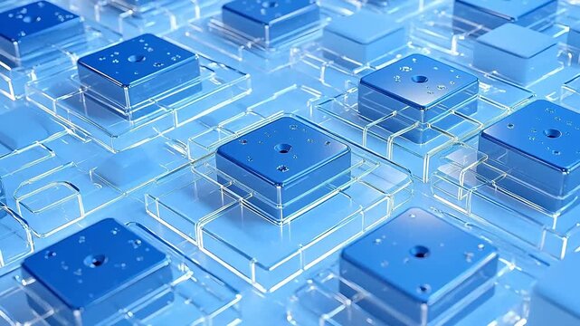 Digital technology white and blue interlaced scene geometry background