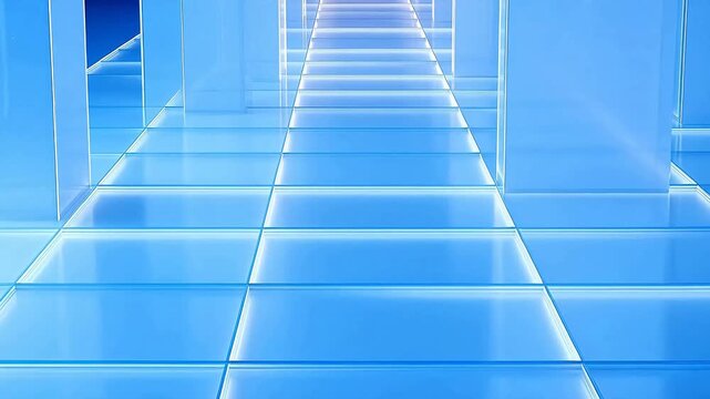 Digital technology white and blue interlaced scene geometry background