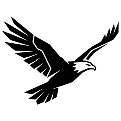 Obraz premium Eagle Soaring in the Sky Silhouette Vector Illustration