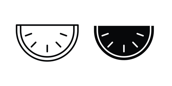 Watermelon slice icon pack in black vector type