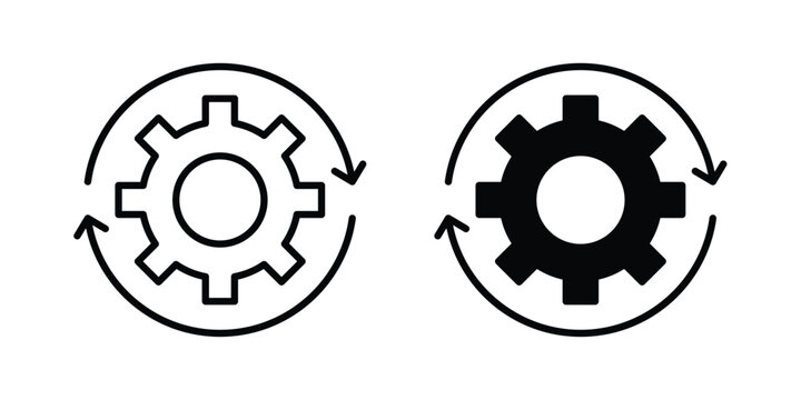 Workflow icon pack in black vector type