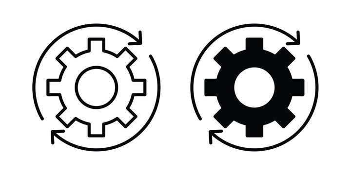 Workflow process icon pack in black vector type