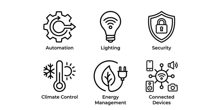 Smart Home UI Icons Collection with IoT and Automation Symbols
