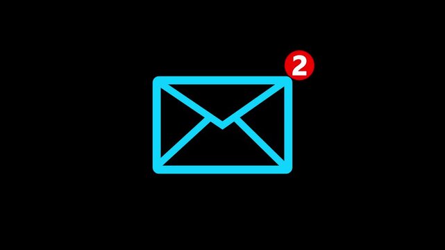 New message box icon message animation. Mail inbox notification icon animation.