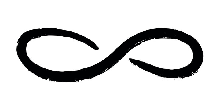 Hand drawn infinity sign Eternal limitless unlimited infinite forever symbol Cycle endless life concept doodle For design print logo tattoo