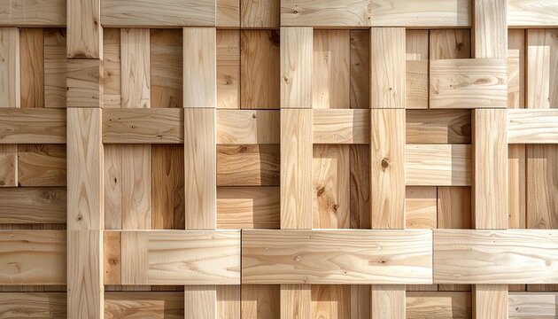 Woven Wood Fence Panel Texture Background Natural Light.
