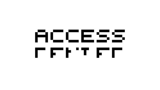 Pixelated Access Denied message appearing on screen, digital retro style error