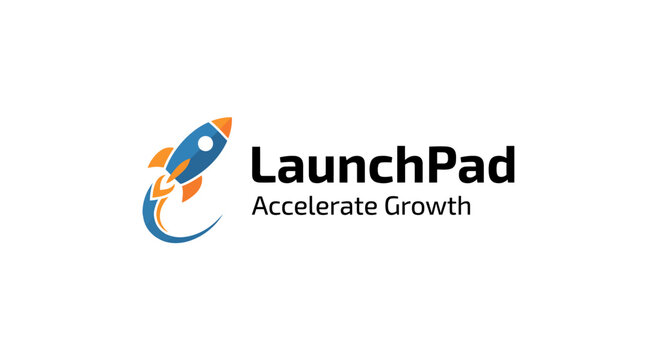 vibrant rocket ship taking off rapid growth success for marketing agencies startup ventures businesses logo design