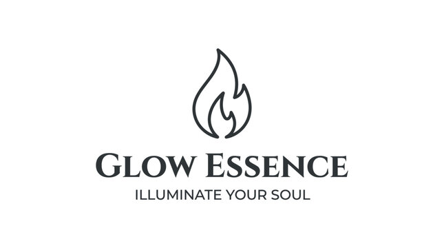simple fire drop line art with inner light warmth tranquility essence for yoga studios candle makers spa services spiritual wellness centers logo design