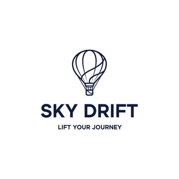 airy uplifting with stylized hot air balloon for travel agencies balloon tours outdoor event planners brands focused on exploration journey logo design
