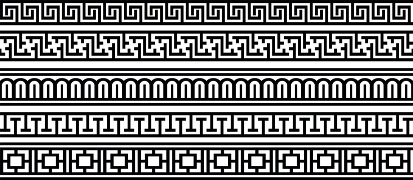 Decorative Divider Border Vectors Ornate Line Floral Geometric Separators Collection