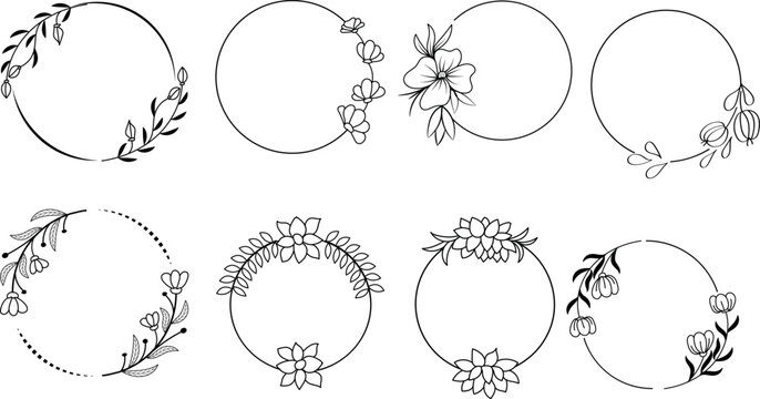 decorative Circular frame border vectors ornate vintage floral geometric borders collection