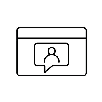A vector icon representing a user mention notification in a messaging system, created in line style with editable stroke