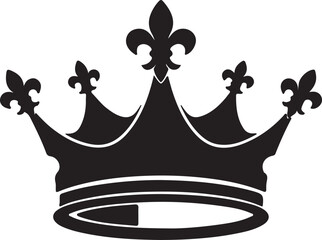 Black royal crown icon with fleur de lis symbols © Redwan Ahmed Marjan