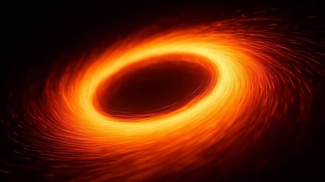 Orange red fire vortex swirling around central dark void
