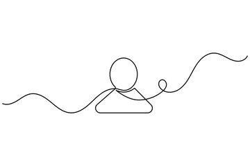Obraz premium User profile continuous line art vector of avatar icon for account login