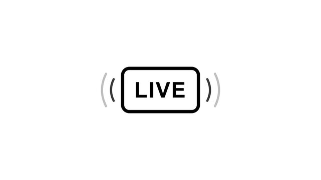 Live broadcast indicator icon for digital streaming platforms and real-time content delivery and updates