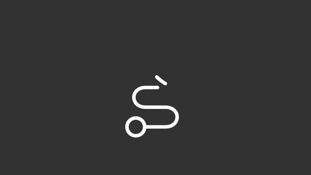Elegant digital motion path icon depicting a winding journey or a dynamic user interface element