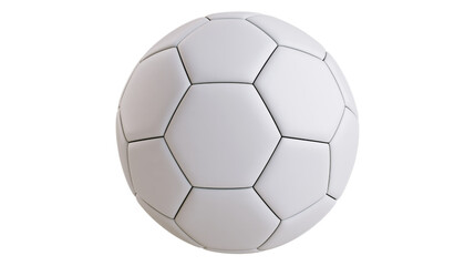 Fototapeta premium Classic white leather soccer ball featuring a smooth texture and rounded panels on transparent background