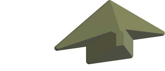 透明感のある3D仙斎茶色の上向き矢印アイコン © ろん じぇい