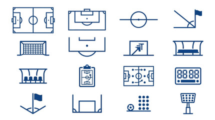 Soccer Field Layout Vector Icons and Templates Set © naya