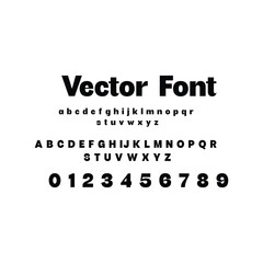 Obraz premium Retro bold serif alphabet vector font with clean digits
