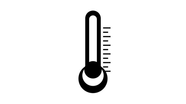 Thermometer Animation Showing Mercury Rising and Falling to Indicate Temperature Fluctuations
