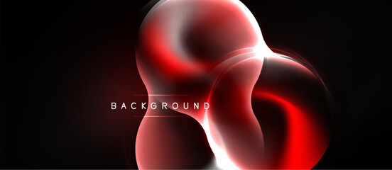 Naklejka premium Abstract red shapes, glowing lines, dark background. Modern design element, dynamic composition, smooth gradients.