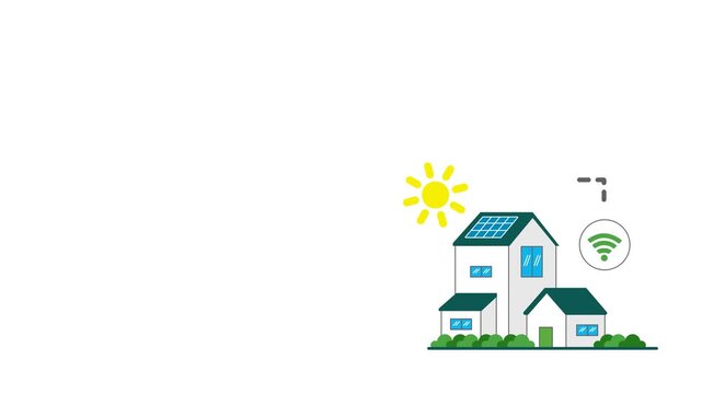 Smart Home Energy Management System with Renewable Power and Connected Devices Animation